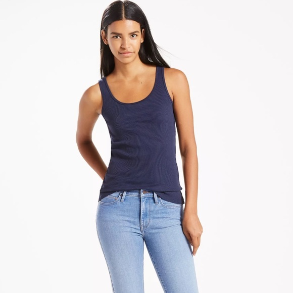 H&M Basic Blue Tank Top - Women's - Picture 1 of 6